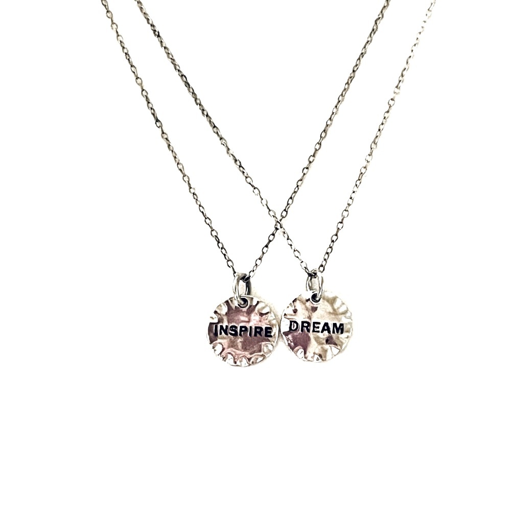 Sterling 925 Set of 2  Necklaces with Pendant Charms Dream & Inspire NEW